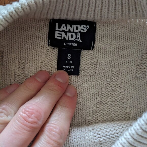100% cotton Lands' End Pine Tree Sweater Crewneck - Picture 2 of 6
